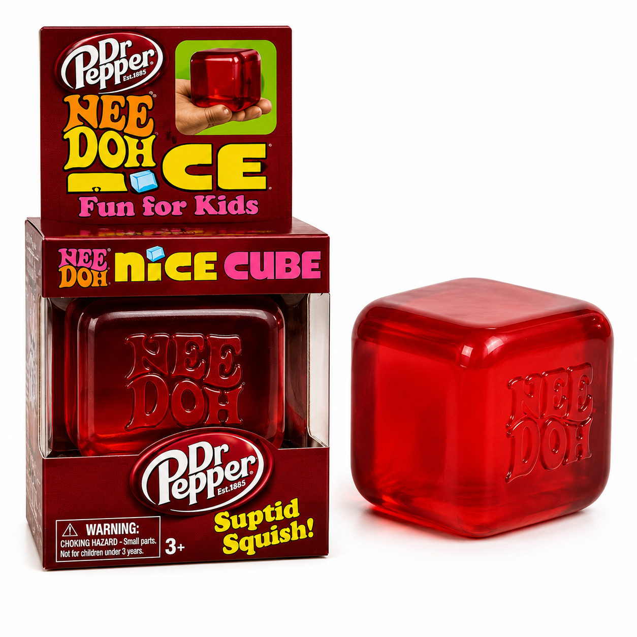 Nee Doh Dr Pepper Nice Cube Squeeze Toy – Soft Sensory Stress Ball